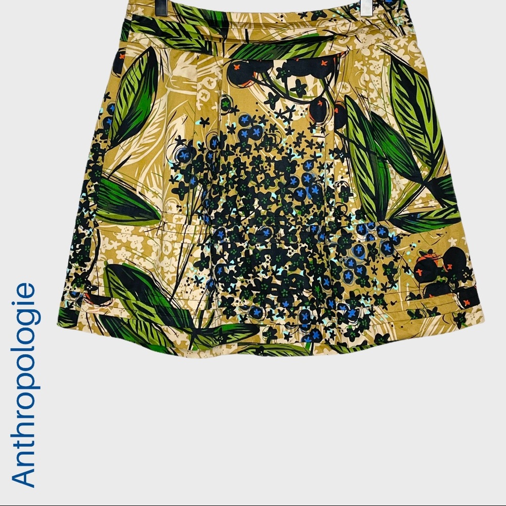Anthropologie Edme & Estylle printed pleated skirt